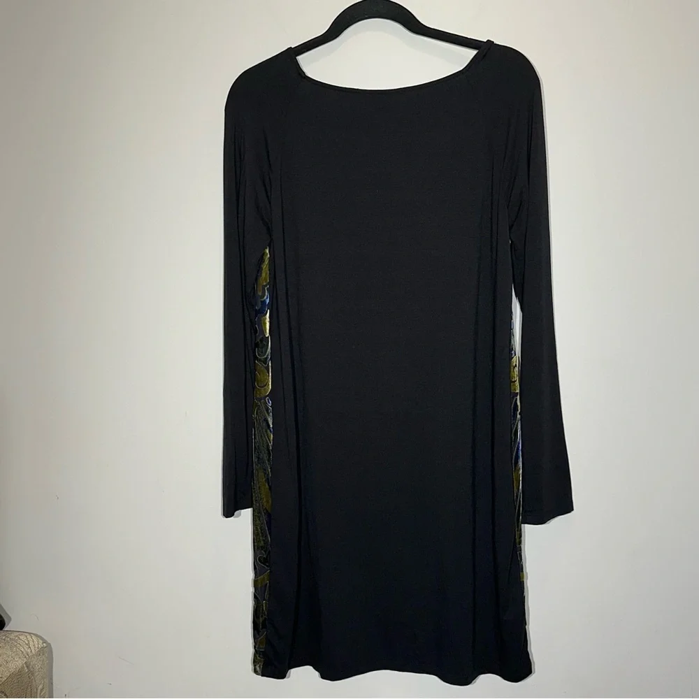 HALE BOB Velvet Burnout Long Sleeve  Silk Dress With Beads Size M - Picture 9 of 15